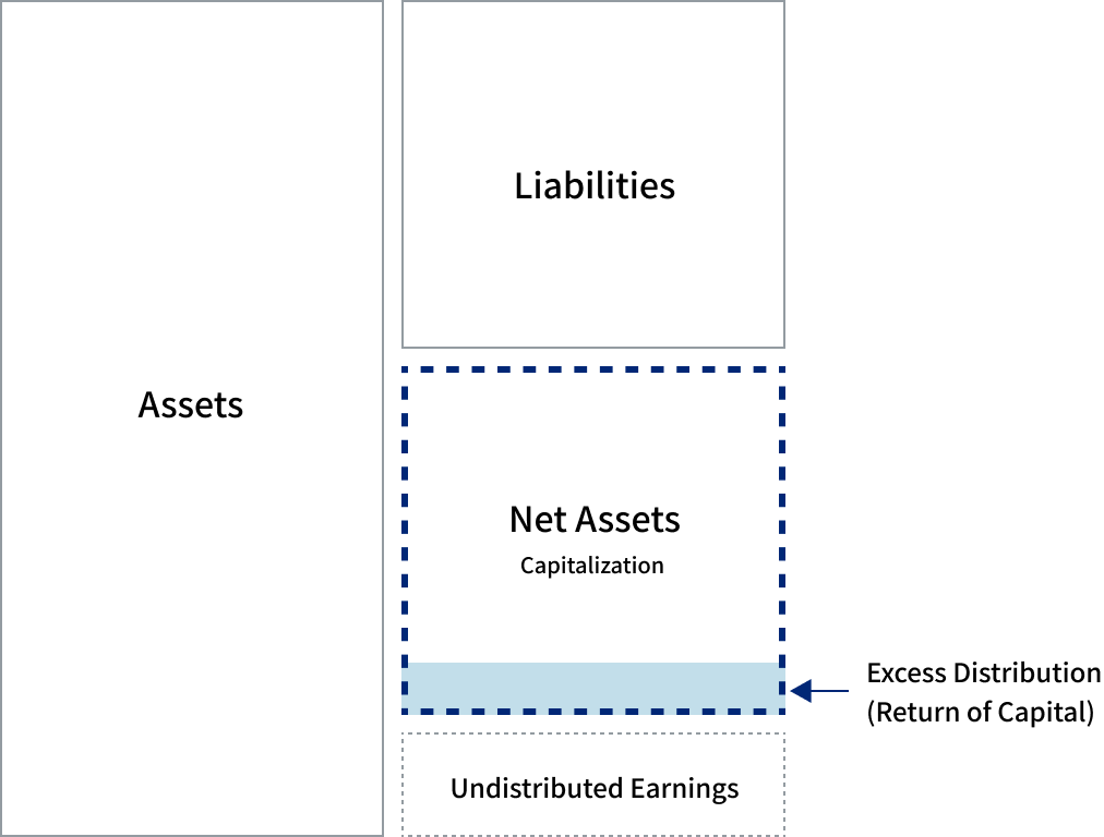Below is an illustrative diagram of balance sheet in relation to the payment of excess distribution.